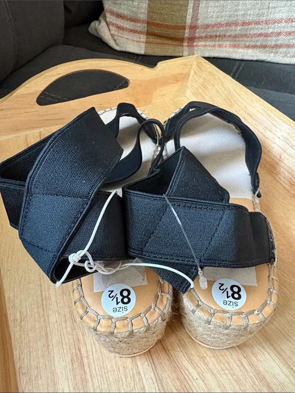 Dolce Vita Black Espadrille Platform Sandals with Elastic Straps